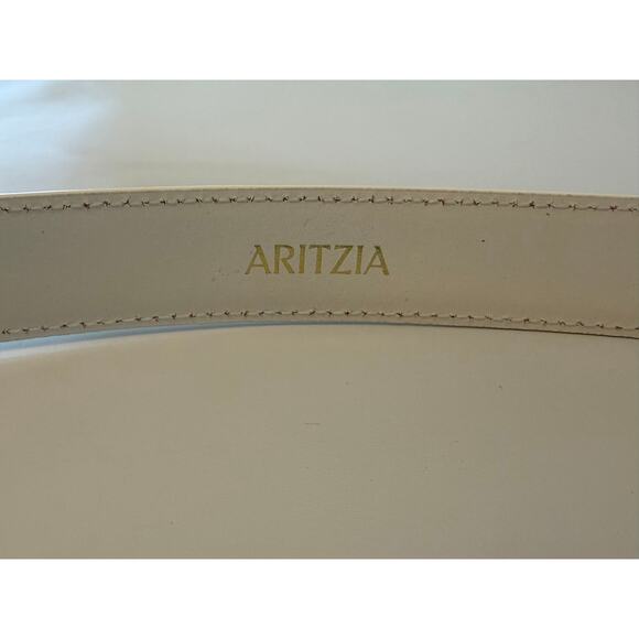 NWT Aritzia Legendary Solid Brass Leather Belt Womens Sz Large White Boho Chic main image 9